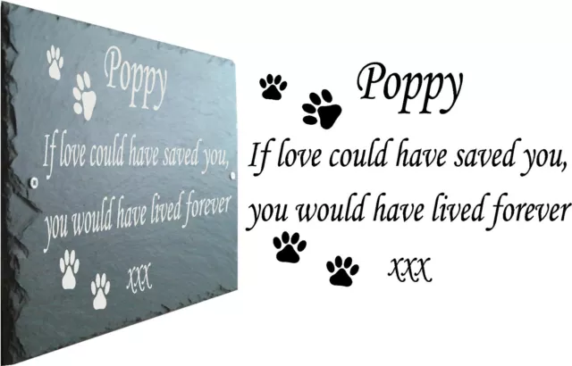 Pet Plaque ~ Paw Prints or silhouette of Dog ~ Cat ~ Parrot ~ Guinea Pig ~ Horse