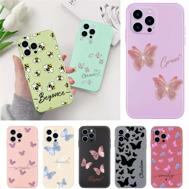 Pretty Personalised Phone Case Silicone TPU Cover For iPhone 14 Pro Max 13 12 11