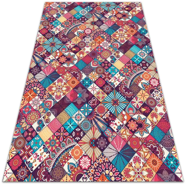 Vinyl PVC Flooring Patio Outdoor Rug Balcony Mat Carpet Coloured mosaic 60x90