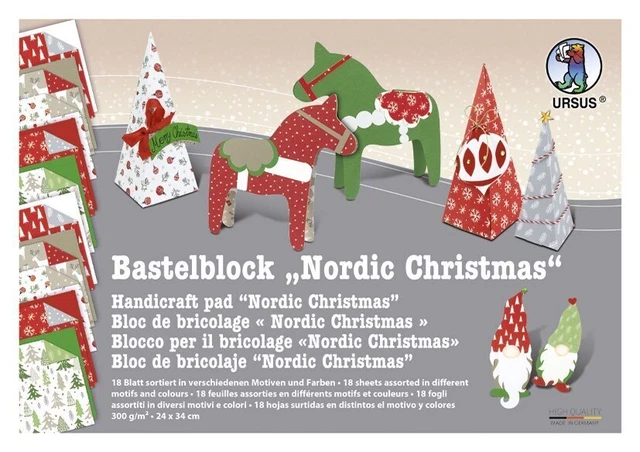 URSUS Bastelblock Nordic Christmas Stück 2022 Buntpapierfabrik Ludwig Bähr