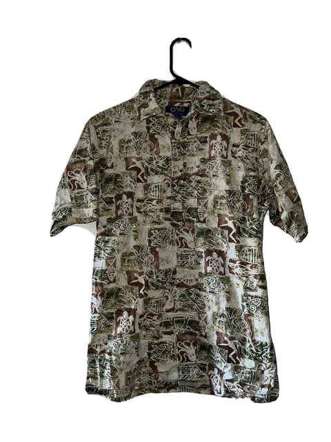 Ono Liberty House Hawaiian Aloha Shirt Mens Small Cotton Turtle Fish Vintage