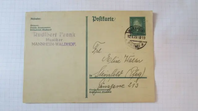 Germania intero stazionario Manheim Waldorf 1928 X6,7