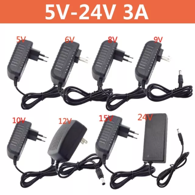 DC 5V 6V 8V 9V 10V 12V 15V Universal Power Charger 3A Power Supply Adapter CCTV