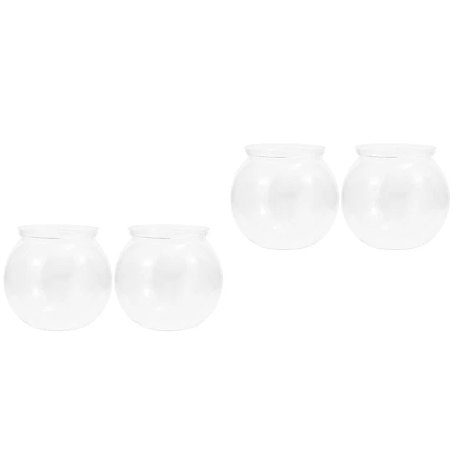 4 Pcs Fish Tank Round Small Plastic Bowls Betta Table Top Plant Stand