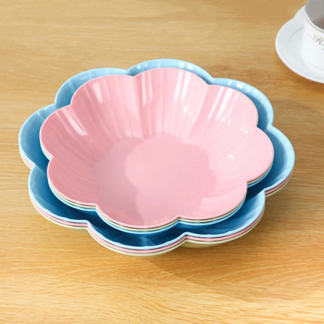 12 pz piatti di frutta secca fiori di prugna plastica insalata piatto