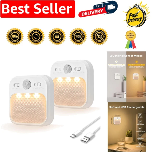 MOTION SENSOR NIGHT Light, Wireless Rechargeable LED Night Light Indoor ...