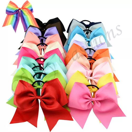 8" Baby Girls kids Ribbon 8 inch Butterfly Big Hair lot Bow Elastic Bobbles