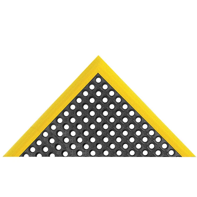 NOTRAX 549S2840YB Drainage Mat,Black wYlwBrdr,2ft4"x3ft4"