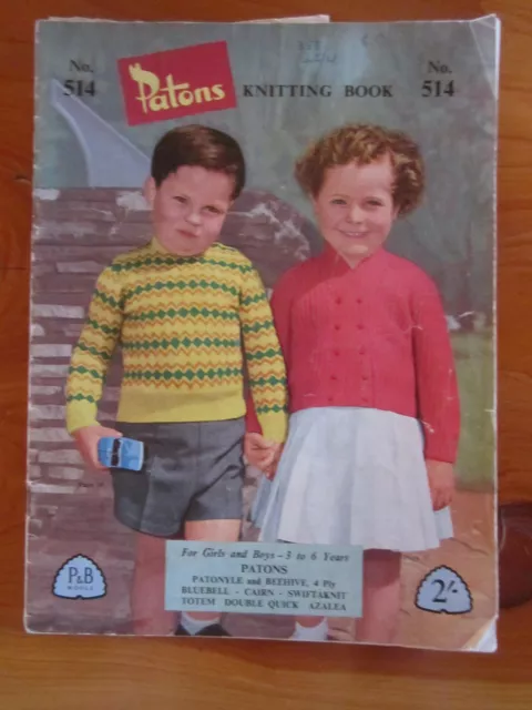 VINTAGE KNITTING PATTERN Book Patons No. 514 Great **** Must See $2.36 ...
