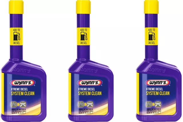 3 x Wynns Extreme Diesel Fuel System EGR Valve DPF Cleaner Additive 325ml TH117