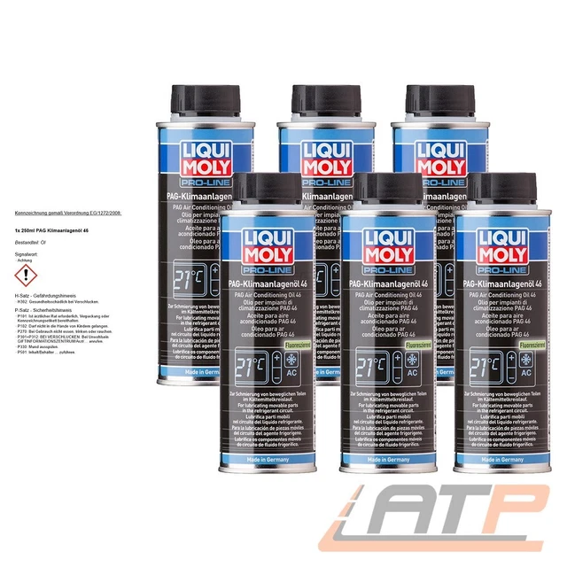 6X 250ML LIQUI MOLY PAG KLIMAANLAGENÖL 46 R134a KLIMAANLAGEN KLIMA ÖL ...