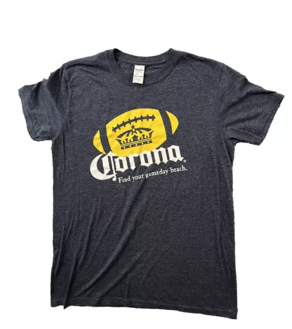 Corona Beer Extra Football Shirt Mens Medium Gray Short Sleeve Adult