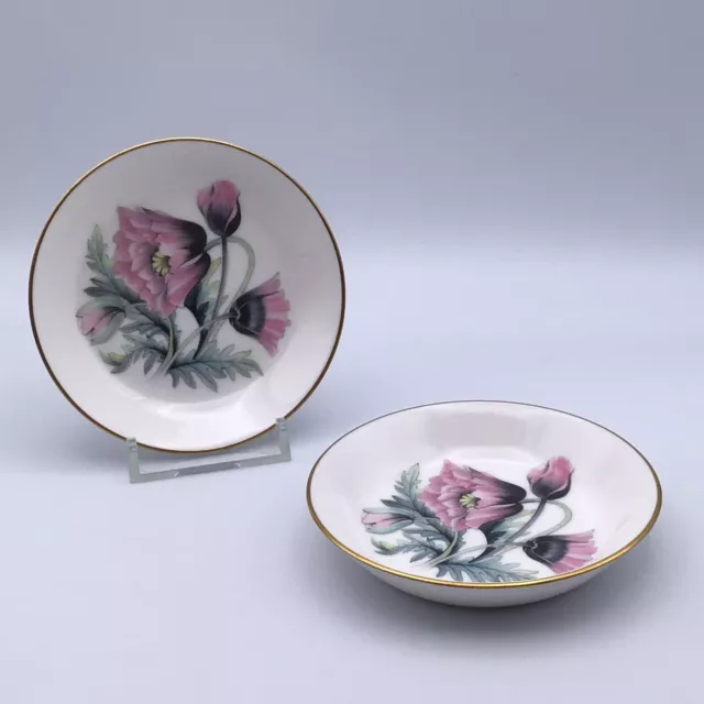 🌸 A Very Sweet Pair Of ‘Royal Worcester’ Pink Floral Trinket Dishes! 🌸