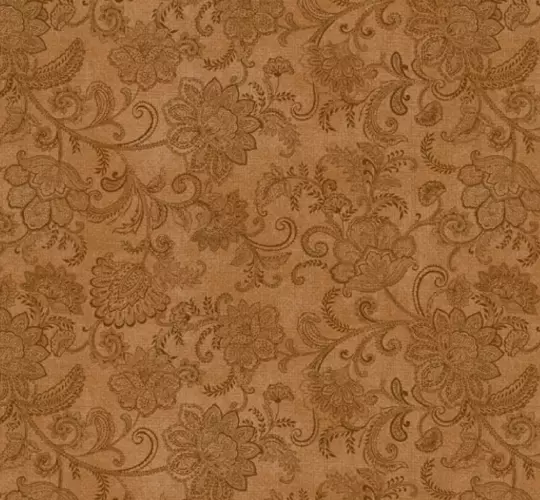 Accent on Sunflowers Livingston Cinnamon  Brown 100% Cotton Quilting Fabric