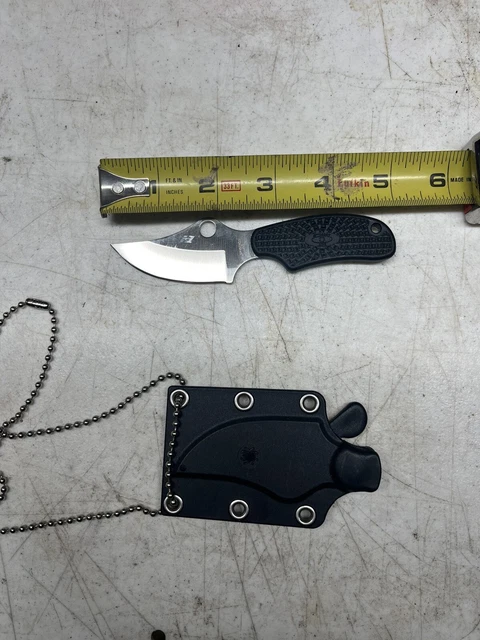 Spyderco neck knife with kydex sheath used Spyderco neck knife with kydex sheath used