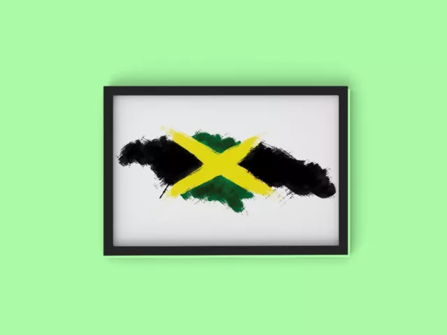 Grunge Map of Jamaica A4 Poster Print Decor Gift Wall Art