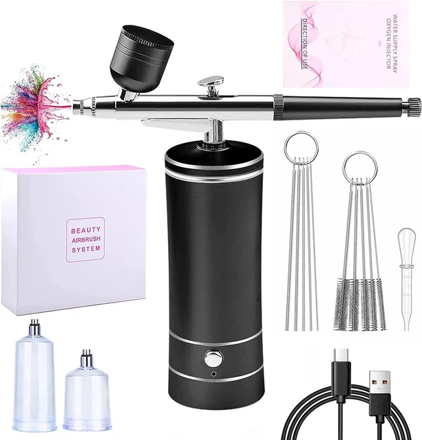 Tragbares Airbrush Set Mit Kompressor - Handheld Spritzpistole Für Make-up, Modellbau & Kuchendekoration