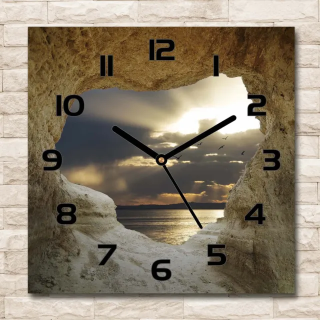 Reloj Decorativo de Vidrio Templado Estilo Moderno Variantes 30x30 Cueva costera