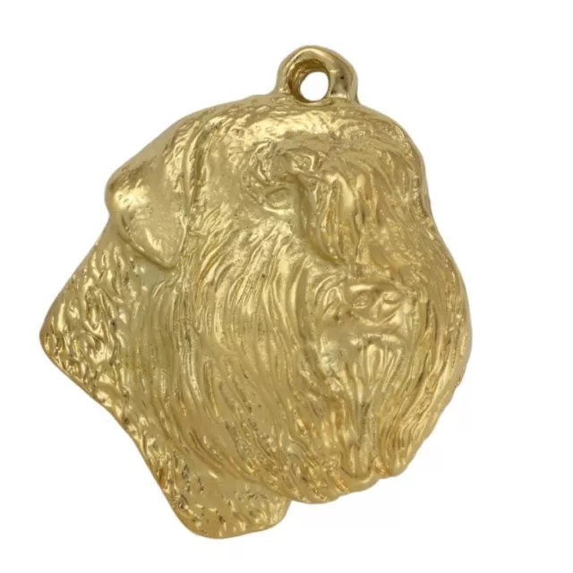 Bouvier - gold plated keyring with image of a dog, in box, Art Dog USA 3