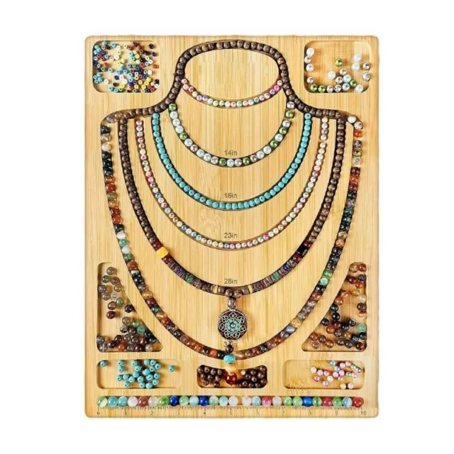 Bamboo Beading Boards Bead Design Trays Bracelets Wood Beading Jewelry Design Mats for DIY Jewelry Making