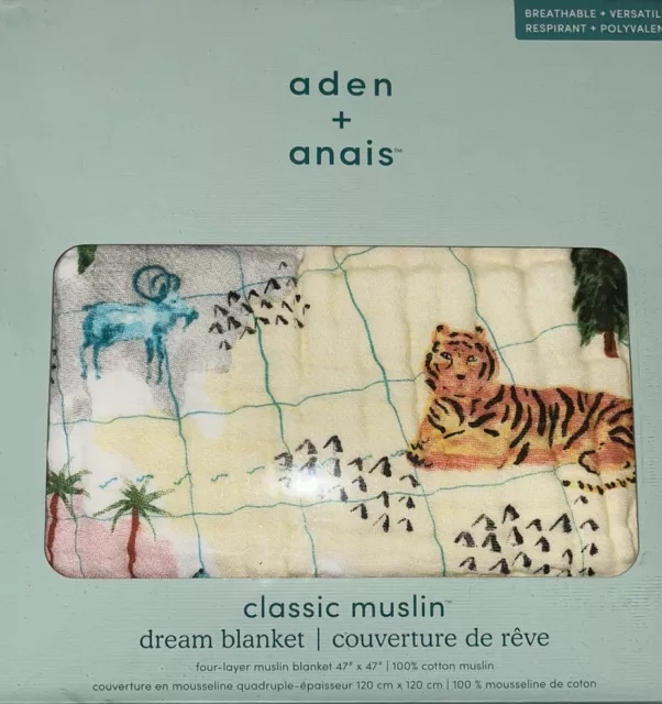 aden + anais Classic Cotton Muslin Dream Baby Blanket 47 x 47 ~Around the World~