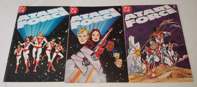 Vintage 1982 Atari 2600 Video Game ATARI FORCE COMICS LOT #1 #2 #3 dc