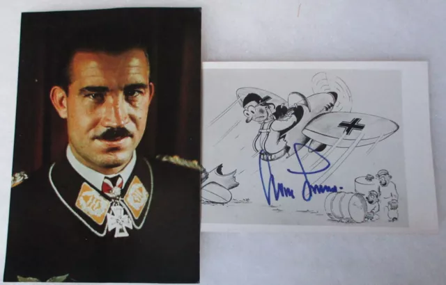 German Luftwaffe Air Force General Adolf Galland Signed Ww2 Postcard Autograph