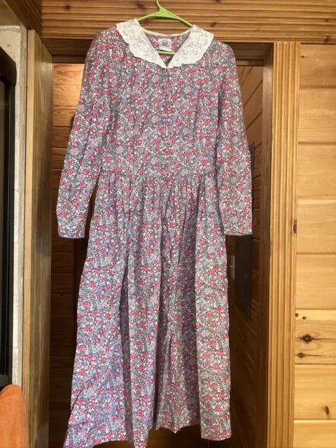 Vintage Laura Ashley Prairie Cottage Floral dress 10