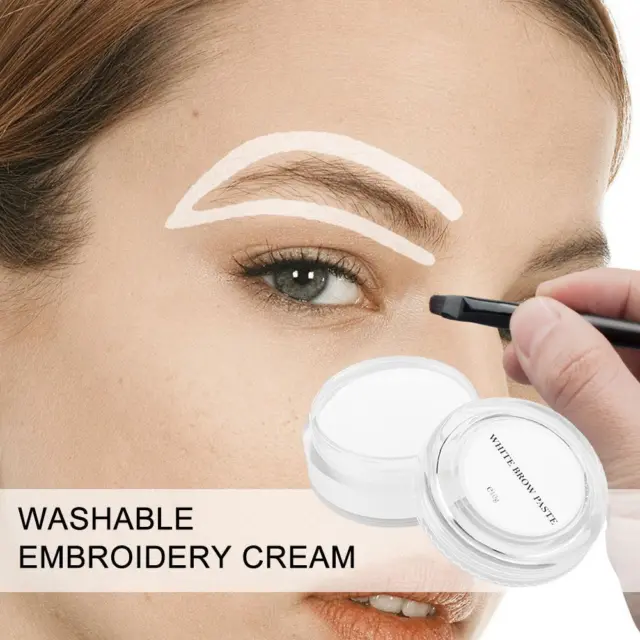 Washable embroidery cream Professional White Brow Paste Permanent Makeup NEW