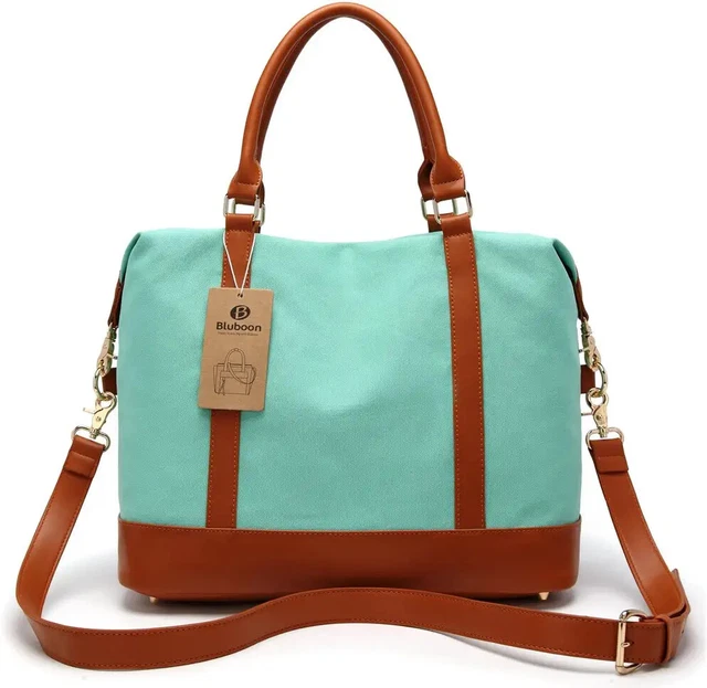Women Ladies Canvas Travel Weekender Bag Overnight Carry-on Tote Shoulder Bag