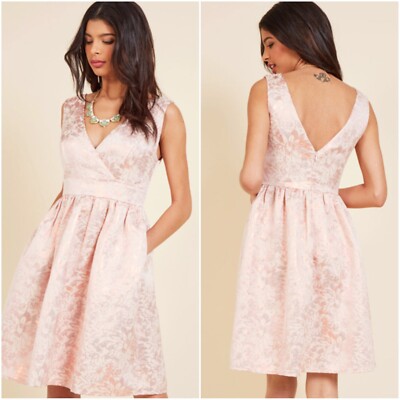Liza Luxe Womens Dress Size Large My How Shine Flies Baroque Pink A Line Pink