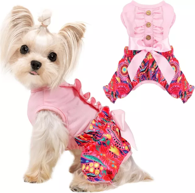 Dog Pajamas Cat Puppy Jumpsuit Pet Clothes Coat Warm Soft Cotton Dog Outfit US