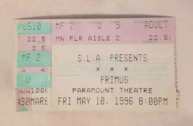 PRIMUS concert ticket Seattle 1996 BROWN ALBUM tour vintage rare FREE SHIPPING