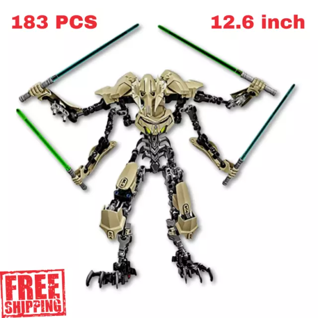 12.6 inch Star Wars General Grievous Action Figure, Lightsaber, Building Blocks