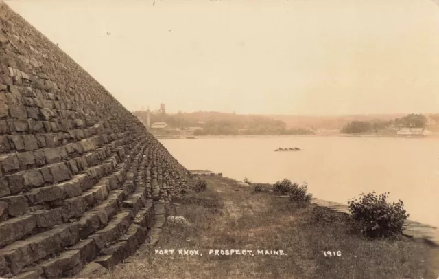 View from Fort Knox Prospect Maine ME c1920s Real Photo RPPC