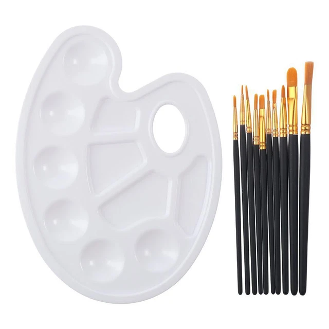 Set 12 Pennelli Rotondi In Nylon Per Acquerello, Acrilico E Gouache – Dimensioni 1-12, Manico In Legno Con Rivestimento UV