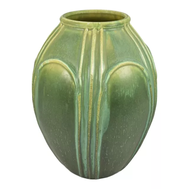 Door Hand Made Art Pottery Northern Lights Green Glaze Venice Ceramic Vase