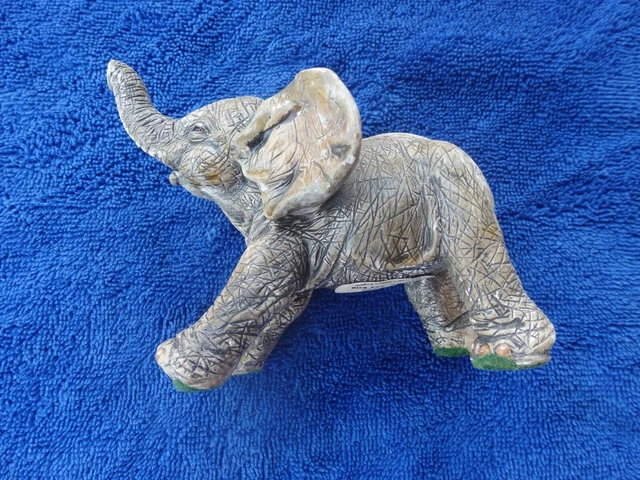 Hand Painted Stoneware Elephant (Ella by Naturecraft) Made In England
