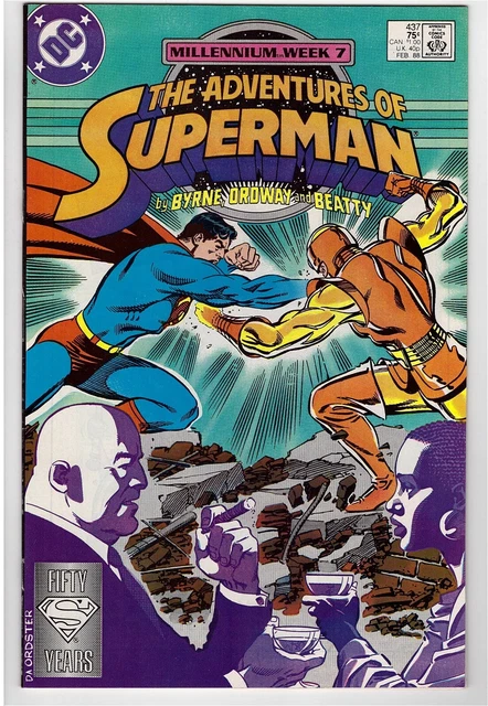 Adventures Of Superman #437 Feb 1988 DC Comic Book Byrne Ordway Beatty Millenium
