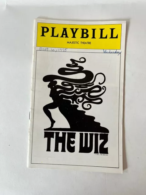 THE WIZ September 1975 Broadway VINTAGE Playbill Majestic Theatre