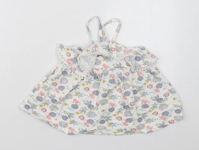 Tommy Bahama Girls White  Cotton Basic Tank Size 12-18 Months Halter Pullover -