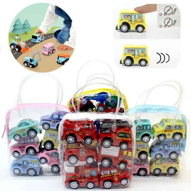 6Pcs/Set Toy Cars Gifts Pull Back And Go Vehicles For Baby Boys 1/2/3 Years Toy