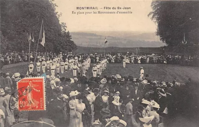 CPA 51 MONTMIRAIL FETE DU Bx EN PLACE POUR LES MOUVEMENTS D'ENSEMBLE