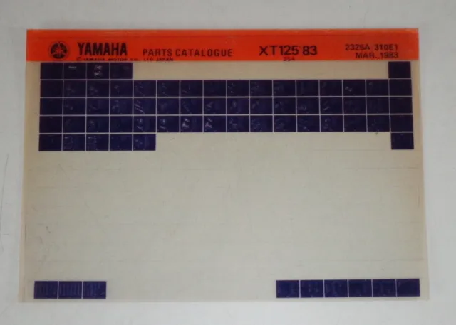 Microfich Parts Catalogue/Ersatzteilkatalog Yamaha XT 125 83 Stand 03/1983