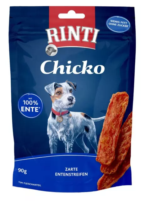 Rinti Friandise Friandises Chicko Canard 12x 90g Friandise pour Chien Leckerlie