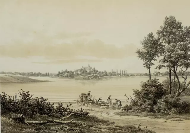 BORDESHOLM - Gesamtansicht - Tonlithographie 1859