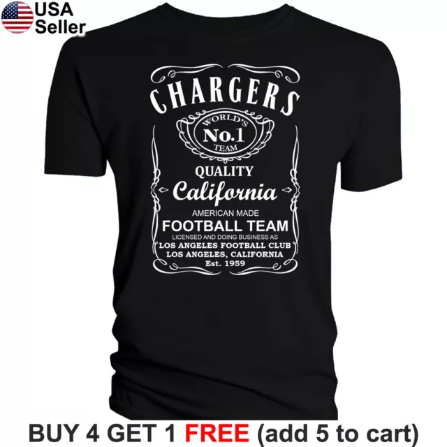 Los Angeles Chargers T-Shirt JD Whiskey Graphic LA Men Cotton Whisky San Diego