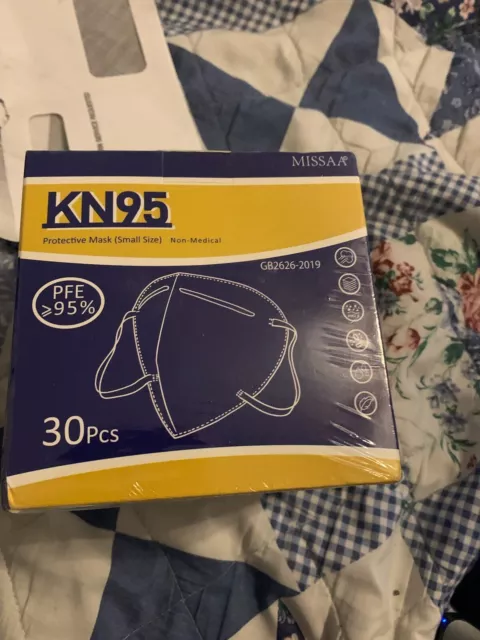 MISSAA KN95 Face Masks for Kids, 5 Layers 30 Pcs Protective Mask Small Size