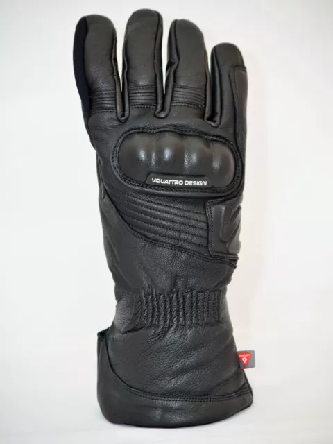 VQUATTRO Gants Moto Hiver Aigle Motard Noir