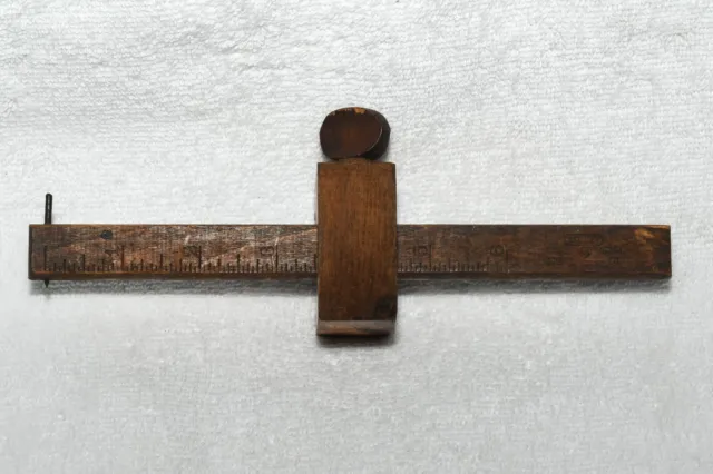 Vintage - Stanley No. 61 Wooden Scribe Gauge Measuring Tool